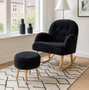 Atelier Del Sofa Conjunto de Sillón y Puff Dügmeli - Negro